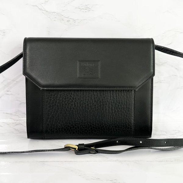 g00299 Burberry Shoulder Bag Leather Black