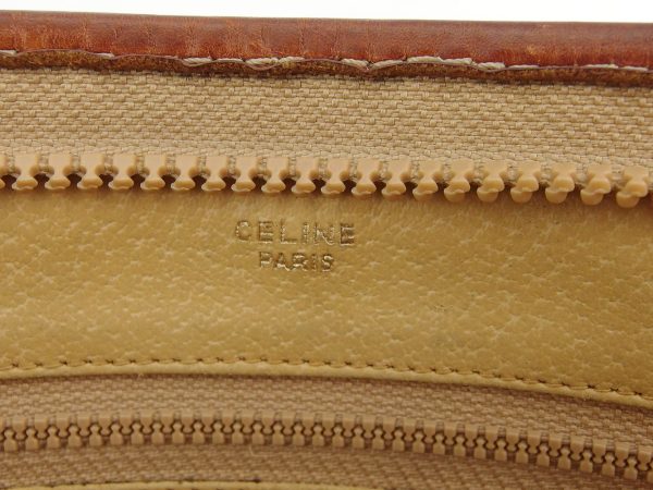 g1477 8 Celine Macadam PVC Clutch Bag Brown Beige