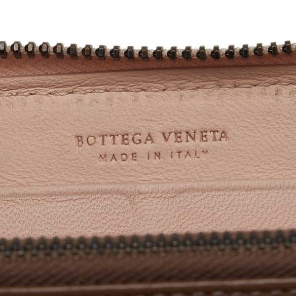 gb8ga6s5ixr8qu6v 7 Bottega Veneta Intrecciato Round Zipper Long Wallet Pink Leather