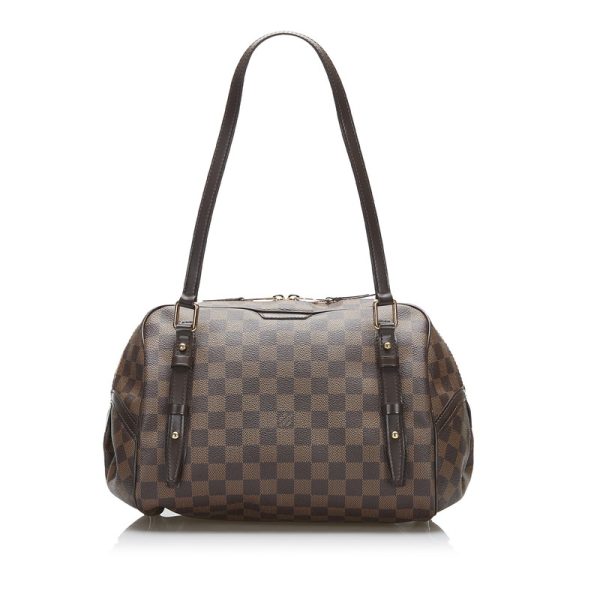 gef8xpi7h1w85hf9 1 Louis Vuitton Damier Rivington GM Shoulder Bag Brown