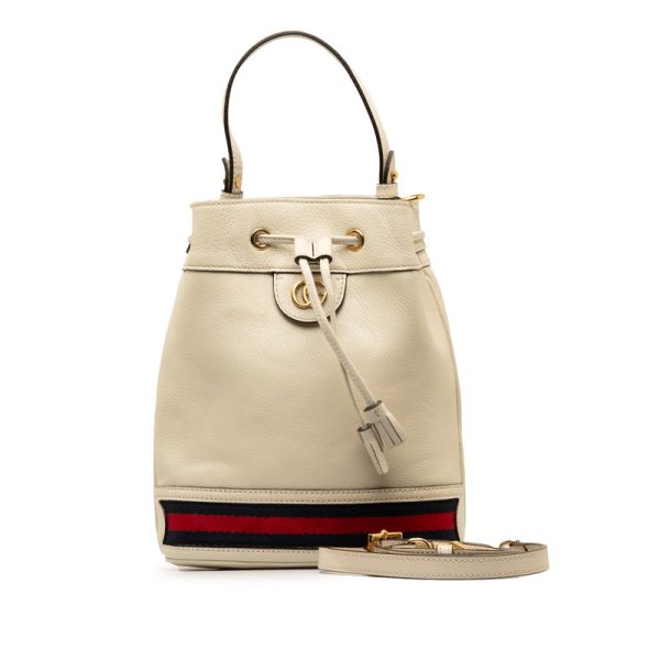 grxkqpaqofwsos81 9 Gucci Sherry Line Ophidia Bucket Shoulder Bag White