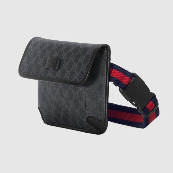 gu 1061 3 Gucci GG Supreme Belt Bag Black