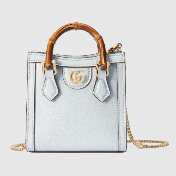 gu 1493 1 Gucci Diana Super Mini Bag Light Blue