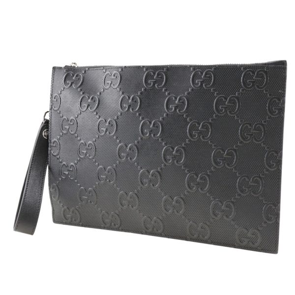 h122424552 2 GUCCI GG Embossed Clutch Bag Leather