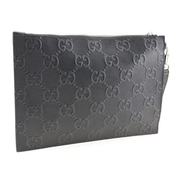 h122424552 3 GUCCI GG Embossed Clutch Bag Leather