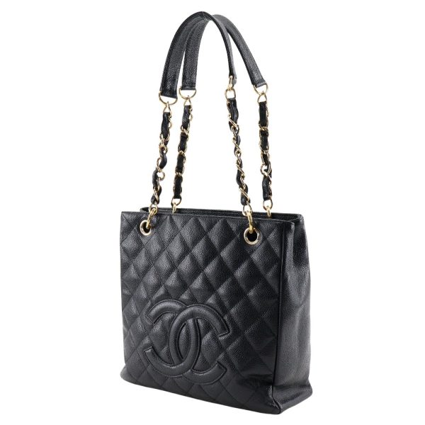 h151424115 2 CHANEL Chain Tote Bag Matelasse Caviar Skin Black Shoulder Bag