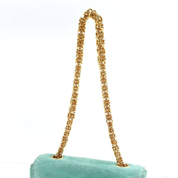 h211722369 4 CHANEL Chain Coco Mark Suede Green Turnlock Chain Handbag