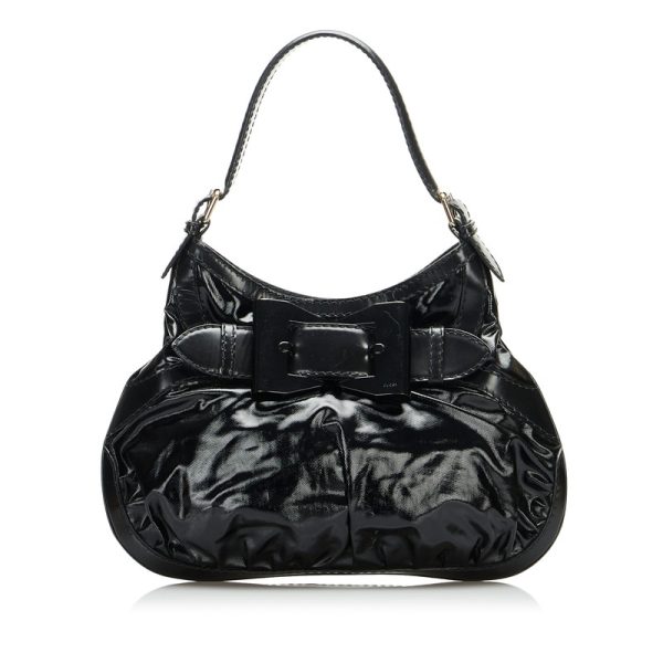 h8hy4va5180h2jg4 1 Gucci Ribbon Hobo Bag Black Patent Leather