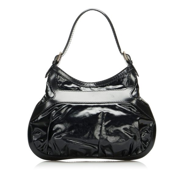 h8hy4va5180h2jg4 3 Gucci Ribbon Hobo Bag Black Patent Leather