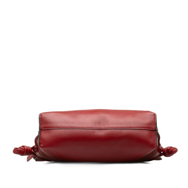 h8qhxguswjmsb6nm 4 LOEWE Flamenco Clutch Bag Shoulder Bag 2WAY Red Leather