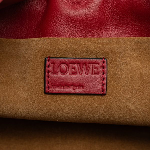 h8qhxguswjmsb6nm 6 LOEWE Flamenco Clutch Bag Shoulder Bag 2WAY Red Leather