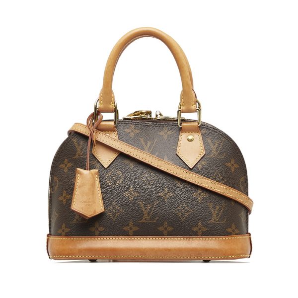 he548hm4sj7ubjm7 1 Louis Vuitton Monogram Alma BB Shoulder Bag M53152 Brown