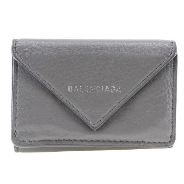 i120824077 1 BALENCIAGA Paper Wallet Trifold Wallet Calf Snap Button Paper Wallet