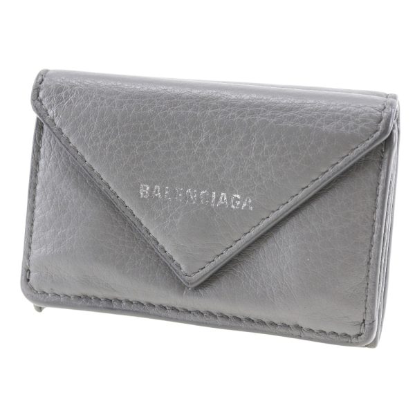 i120824077 2 BALENCIAGA Paper Wallet Trifold Wallet Calf Snap Button Paper Wallet