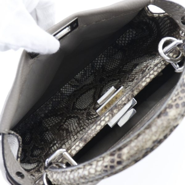 i131824225 6 FENDI Peekaboo Handbag Selleria Calf x Python Shoulder Bag