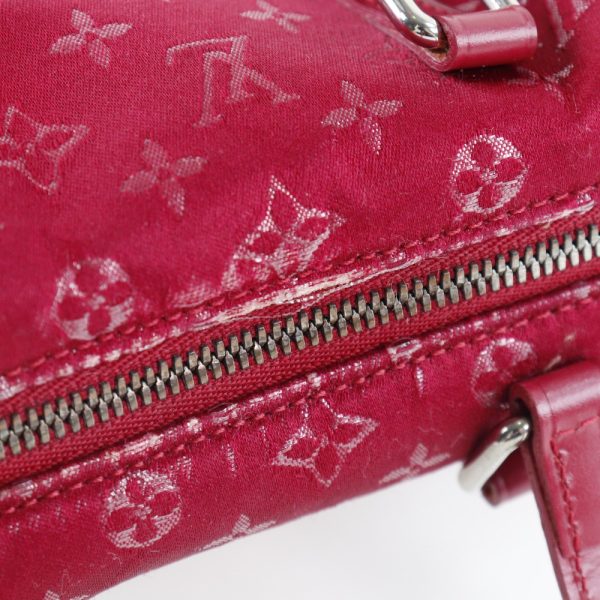 i151523008 10 LOUIS VUITTON Little Papillon Handbag M92353 Monogram Satin Red