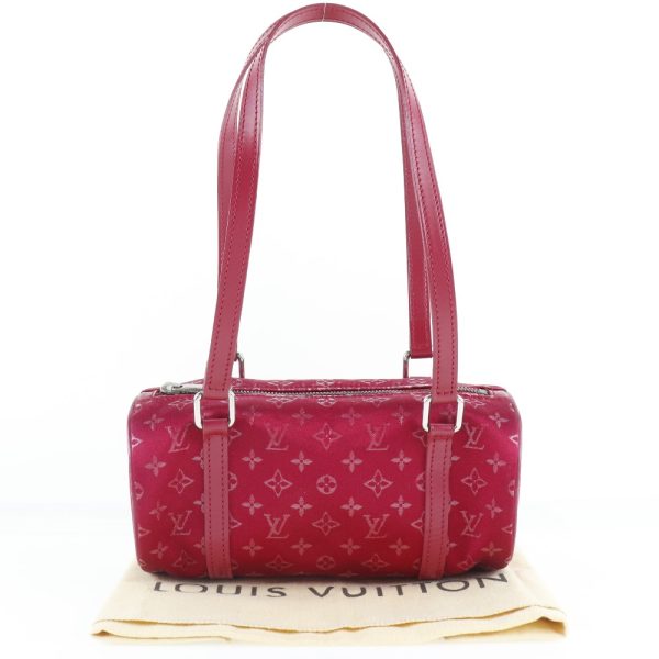 i151523008 12 LOUIS VUITTON Little Papillon Handbag M92353 Monogram Satin Red