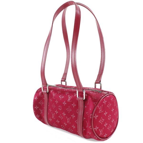 i151523008 2 LOUIS VUITTON Little Papillon Handbag M92353 Monogram Satin Red