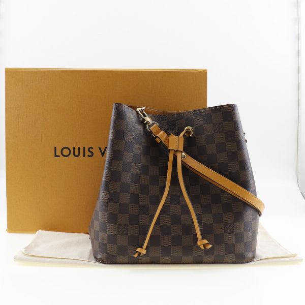 i151523011 10 LOUIS VUITTON Neonoe Shoulder Bag Damier Brown Drawstring