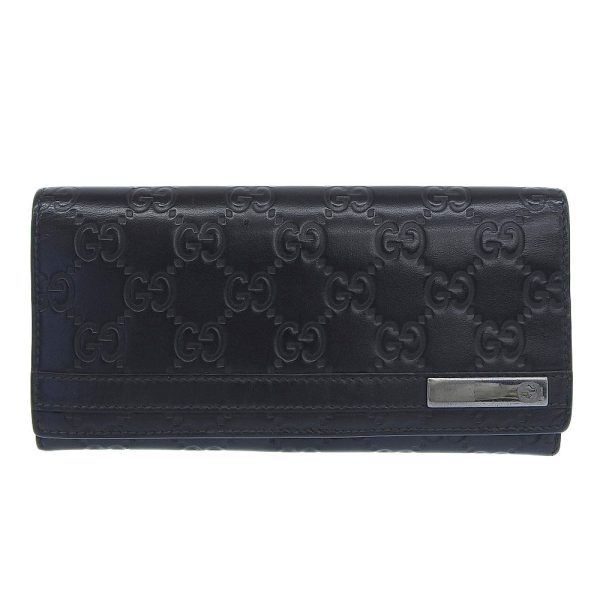 i151523153 1 GUCCI GG Shima long wallet Calf black snap button