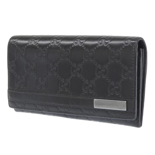 i151523153 2 GUCCI GG Shima long wallet Calf black snap button