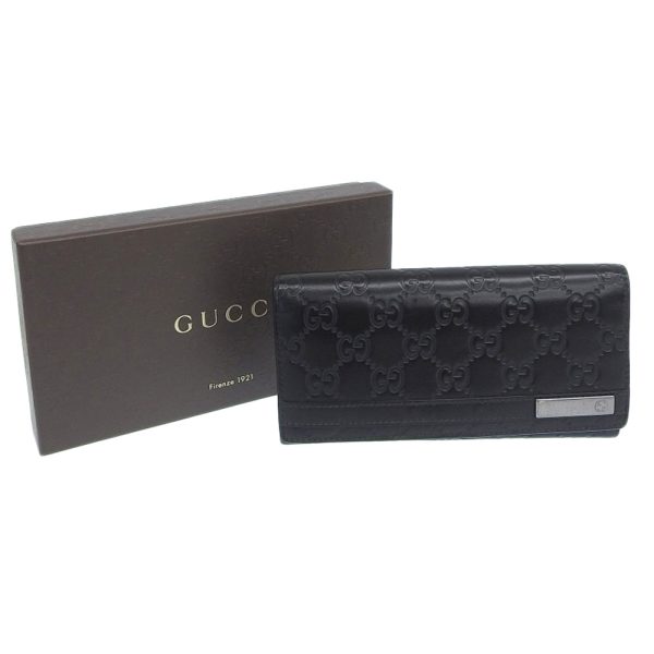 i151523153 4 GUCCI GG Shima long wallet Calf black snap button