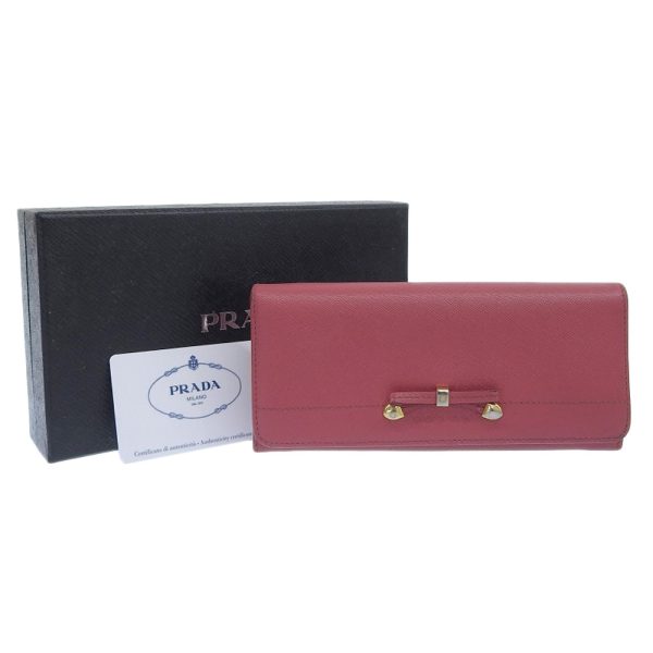 i151523228 4 PRADA long wallet ribbon 1M1132 Saffiano Peonia