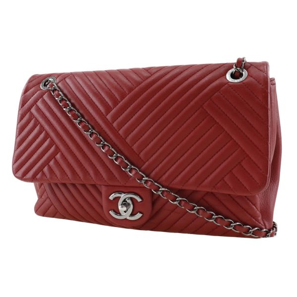 i151624012 2 CHANEL Chain Shoulder Bag Lambskin Red Shoulder Bag