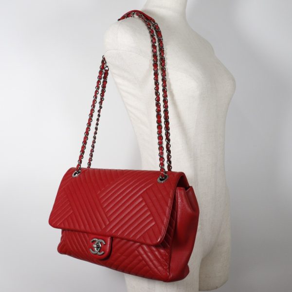 i151624012 9 CHANEL Chain Shoulder Bag Lambskin Red Shoulder Bag