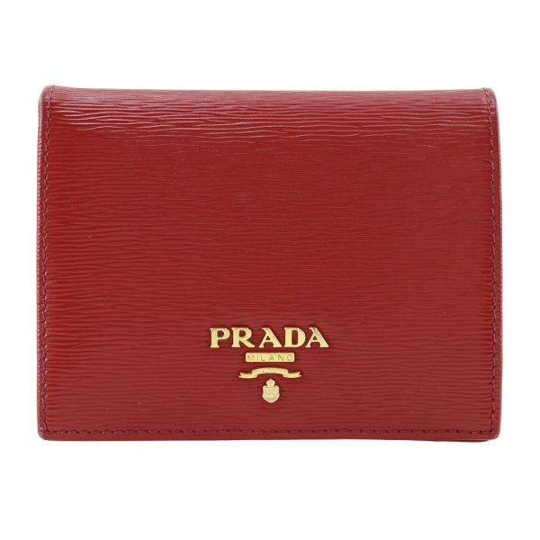 i151624014 1 Prada Bifold Wallet Calf LACCA Red