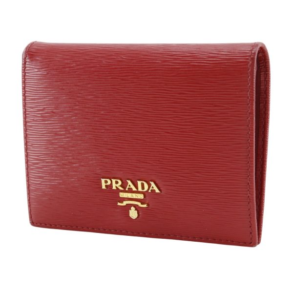 i151624014 2 Prada Bifold Wallet Calf LACCA Red