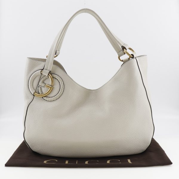 i151624019 10 GUCCI Shoulder Bag Leather Canvas White Shoulder Bag