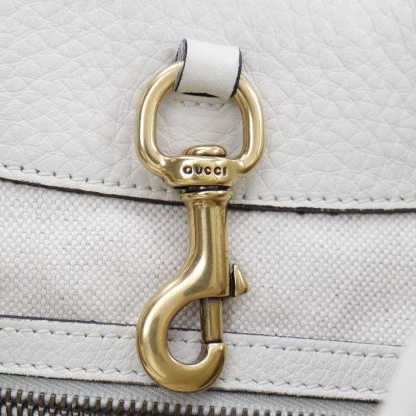 i151624019 6 GUCCI Shoulder Bag Leather Canvas White Shoulder Bag