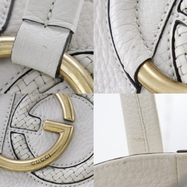 i151624019 7 GUCCI Shoulder Bag Leather Canvas White Shoulder Bag