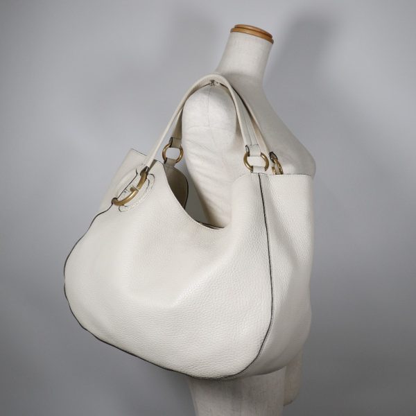 i151624019 9 GUCCI Shoulder Bag Leather Canvas White Shoulder Bag