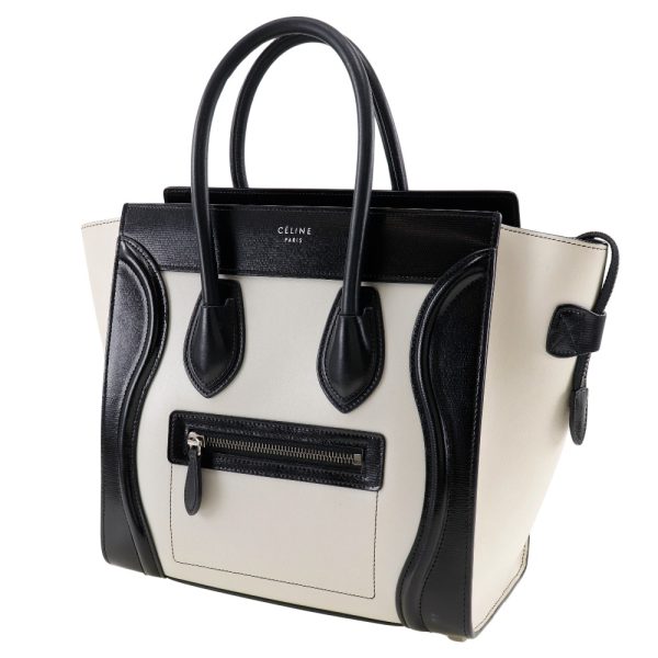 i151624059 2 Celine Luggage Micro Tote Bag Calf White Handbag