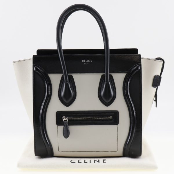 i151624059 9 Celine Luggage Micro Tote Bag Calf White Handbag