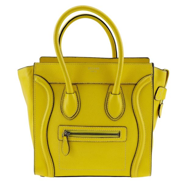 i151624095 1 Celine Luggage Micro Handbag Calf Yellow