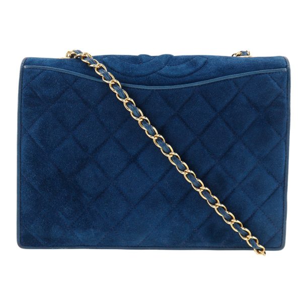 i151624121 1 CHANEL Chain Shoulder Bag Suede Deep Blue Shoulder Bag