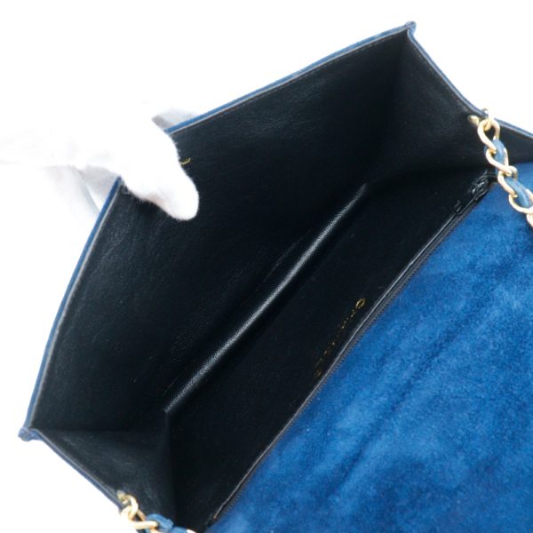 i151624121 5 CHANEL Chain Shoulder Bag Suede Deep Blue Shoulder Bag