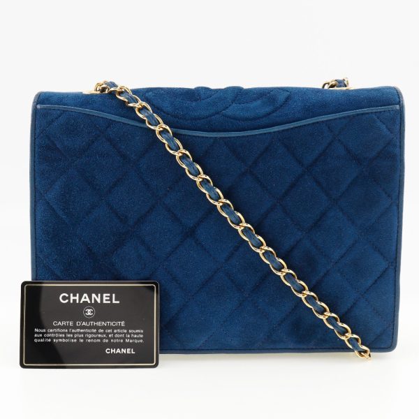 i151624121 9 CHANEL Chain Shoulder Bag Suede Deep Blue Shoulder Bag