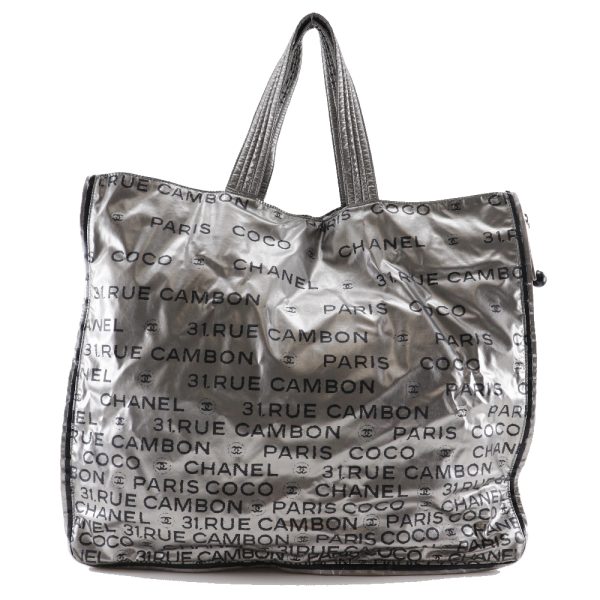 i171823365 1 CHANEL Unlimited Tote Bag Logo Here Mark A46113 Nylon Silver