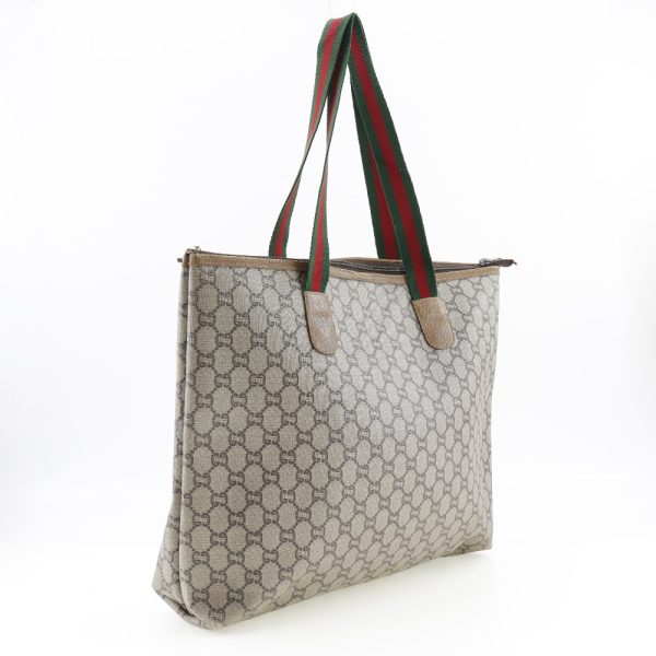 i180823005 3 GUCCI Tote Bag Sherry GG Plus Beige Open