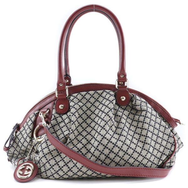 i191923129 1 GUCCI Diamante Handbag Sookie GG Canvas Red Shoulder Bag