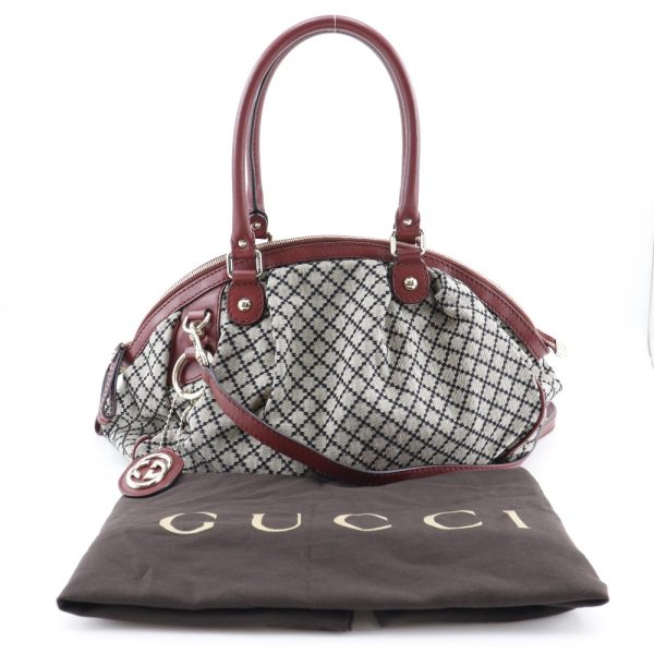 i191923129 2 GUCCI Diamante Handbag Sookie GG Canvas Red Shoulder Bag