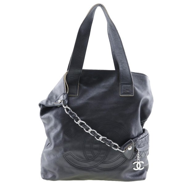 i211723019 1 CHANEL 2WAY Shoulder Handbag Calf Black Shoulder Bag 2way