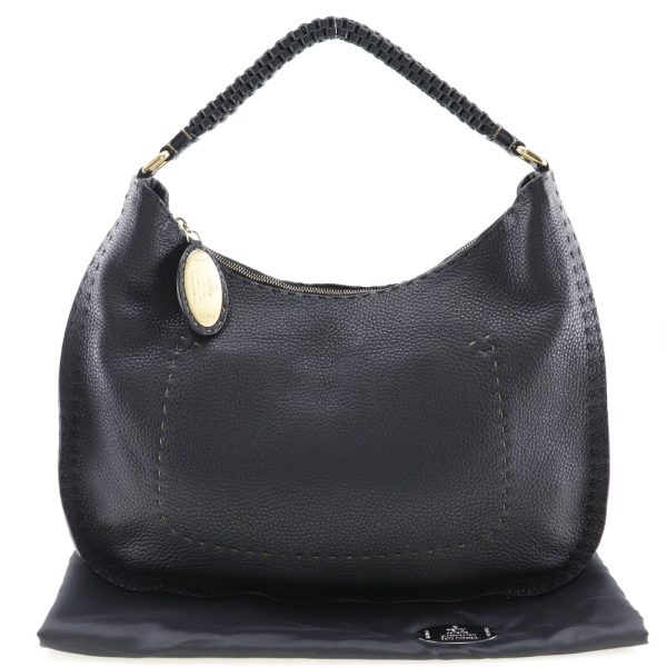 i211723035 10 FENDI Celeria Bag One Shoulder Calf Black Shoulder Bag