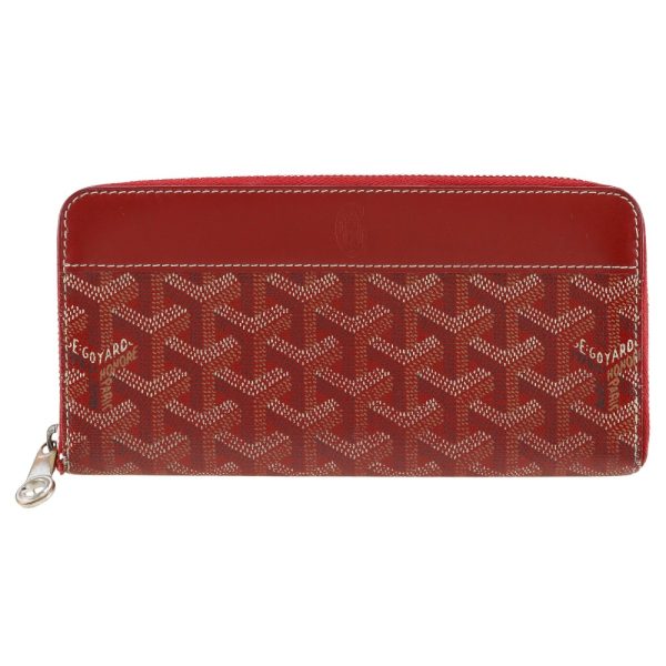 i51624140 1 GOYARD Round Zipper Long Wallet PVC Made in France Red