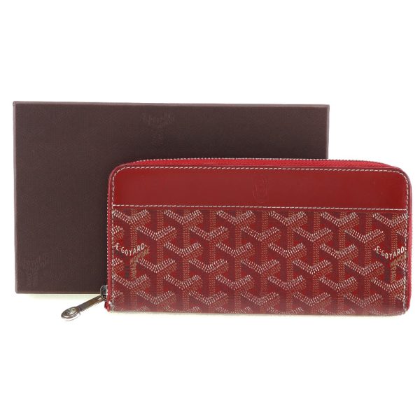 i51624140 10 GOYARD Round Zipper Long Wallet PVC Made in France Red