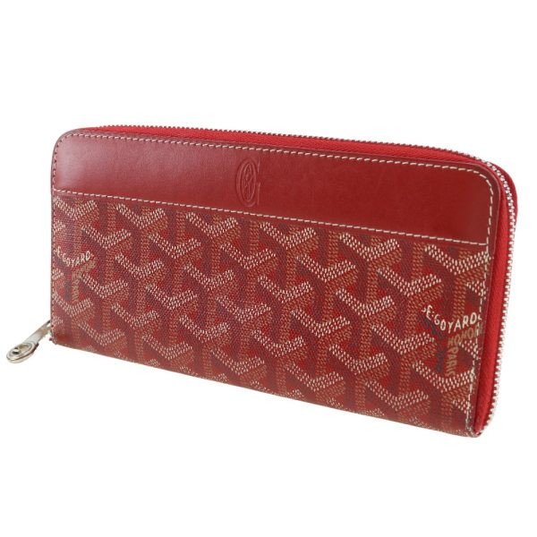 i51624140 2 GOYARD Round Zipper Long Wallet PVC Made in France Red